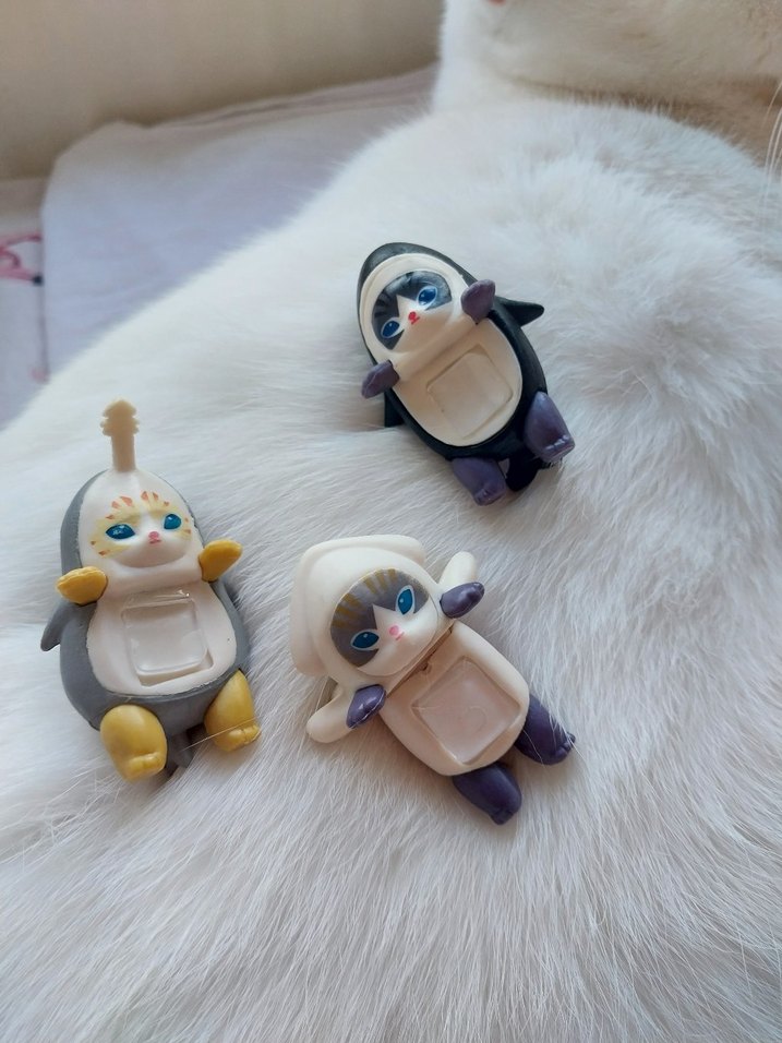 Pastel Beyaz Kedi Figürlü Aksesuar - Görsel 3