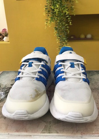 31 Beden Adidas Erkek Beyaz Mavi Spor Ayakkabı
