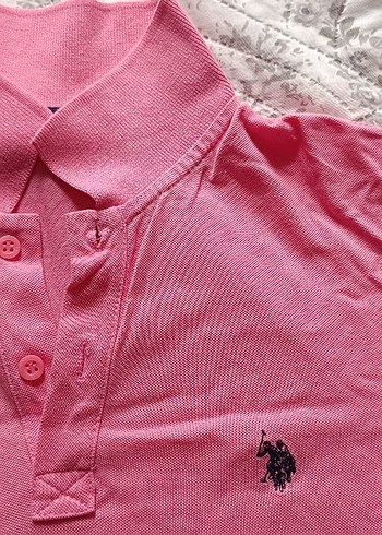 Pembe Düğmeli Erkek Polo Yaka Tişört uspa marka - Görsel 2