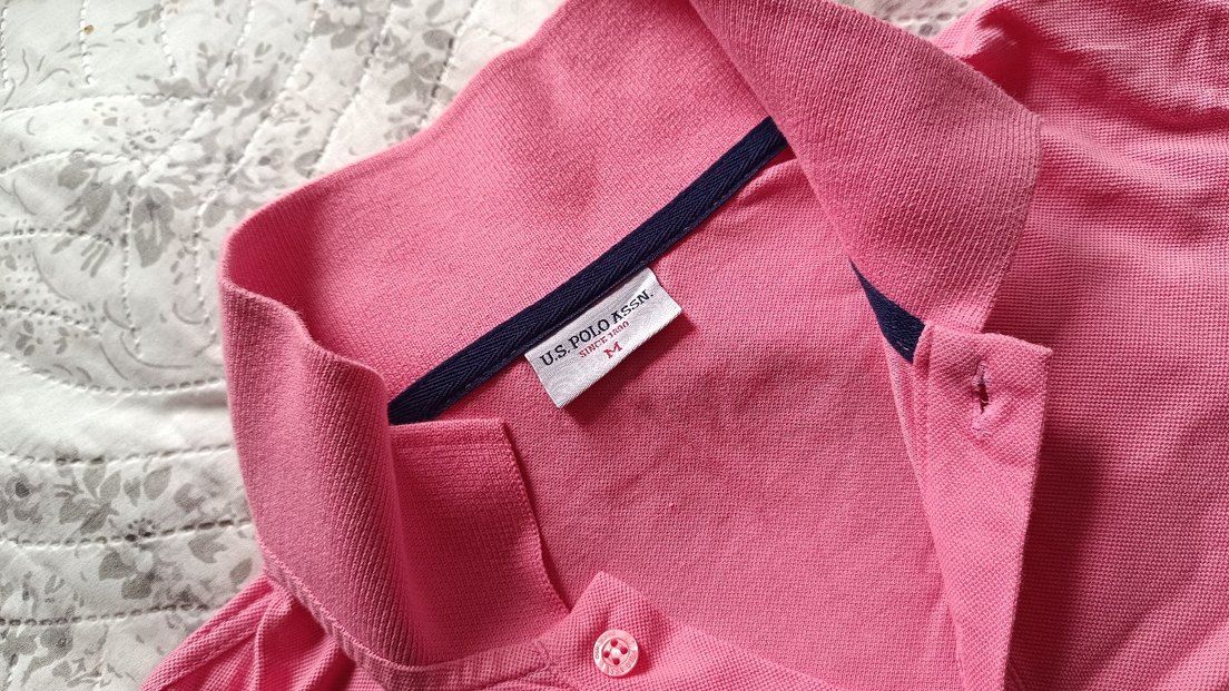 Pembe Düğmeli Erkek Polo Yaka Tişört uspa marka - Görsel 3