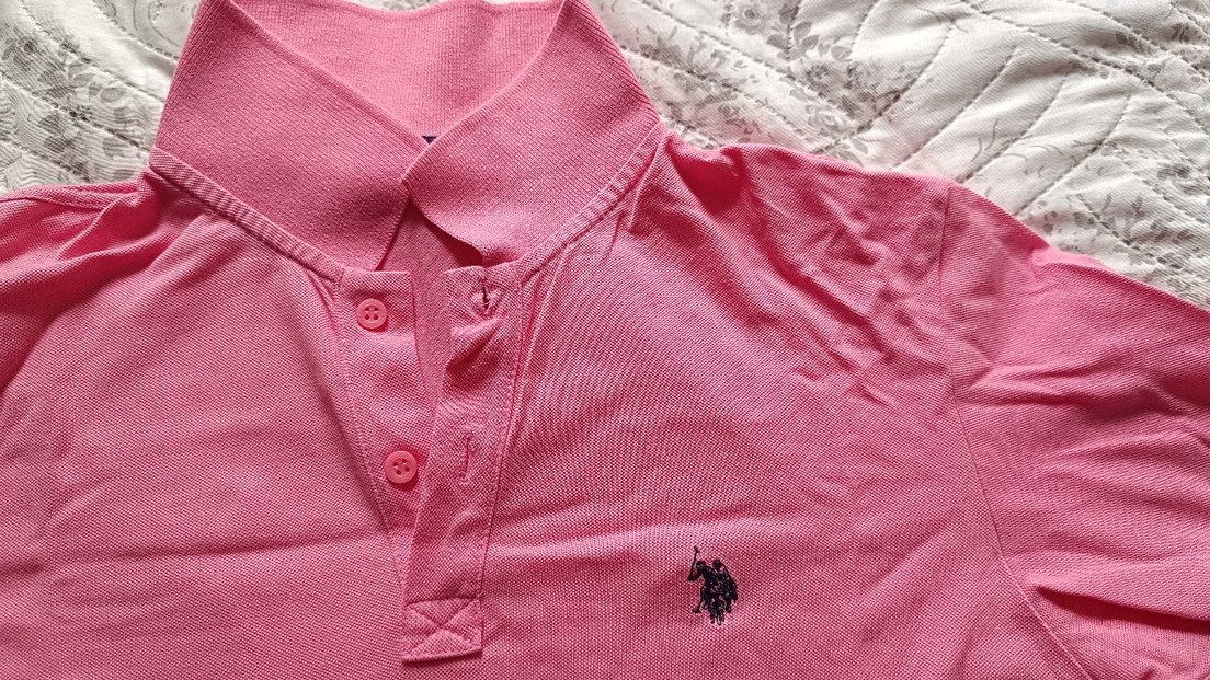 Pembe Düğmeli Erkek Polo Yaka Tişört uspa marka - Görsel 2