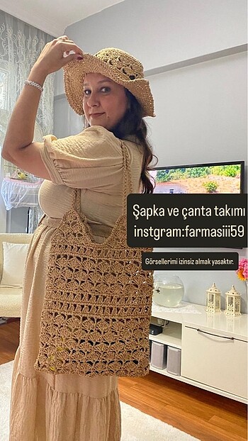  Beden Çanta şapka takımı