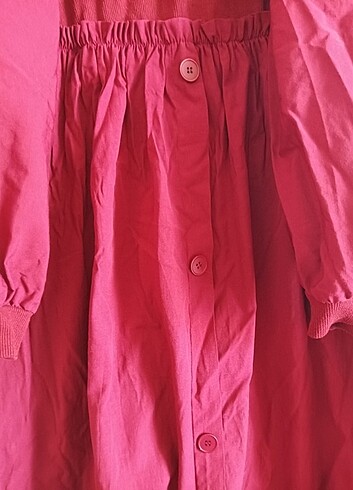 46 Beden kırmızı Renk Uzun günlük elbise 