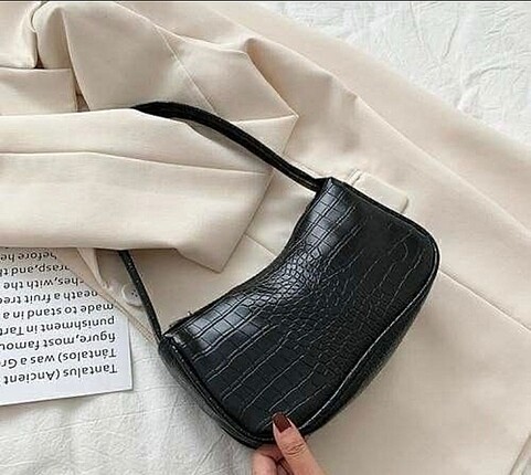 deri siyah kol çantası