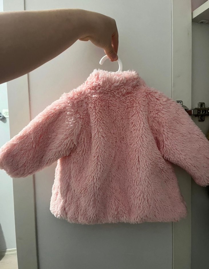 Kız Çocuk Pudra Peluş Kaban - Görsel 2