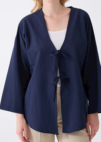 Lacivert V Yaka Kadın Kimono