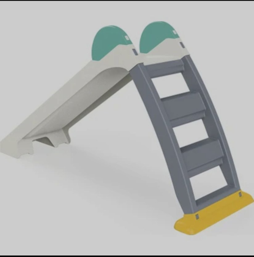 Beyaz Gri Çocuk Kaydırak - Görsel 3