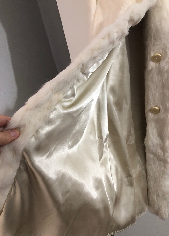 Hakiki tavşan tüyü kürk manto - Görsel 4