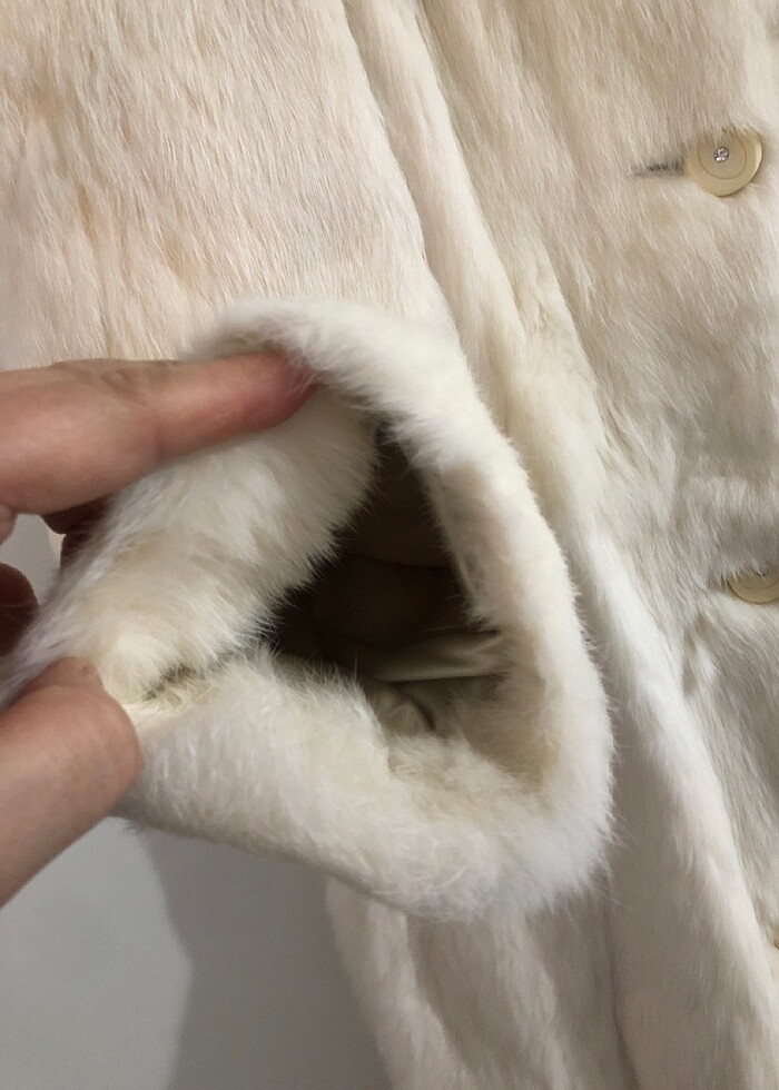 Hakiki tavşan tüyü kürk manto - Görsel 3