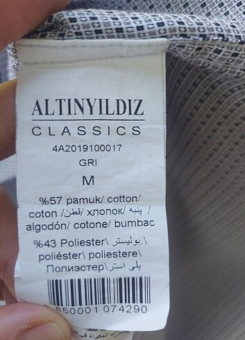 s/m Beden gri Renk Altınyıldız Classic Erkek Gömlek