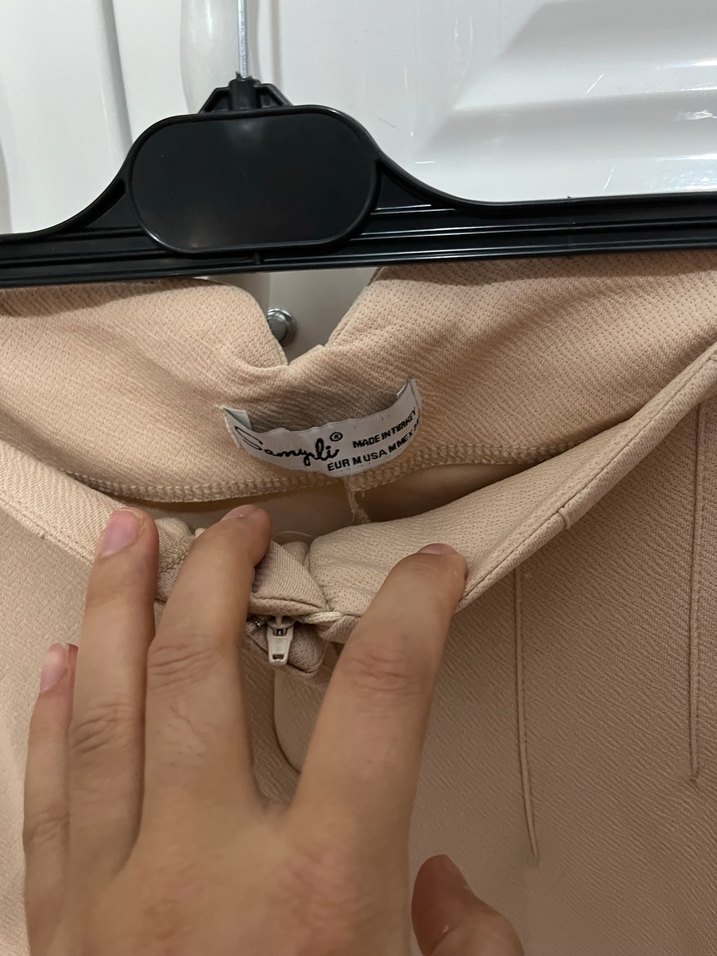 Kahverengi ve Bej Kadın Pantolon - Görsel 4