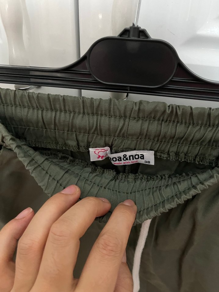 Beli Bağcıklı Yeşil Kadın Mini Şort - Görsel 3