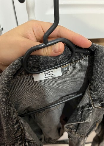 Siyah eskitmeli kot ceket - Görsel 4