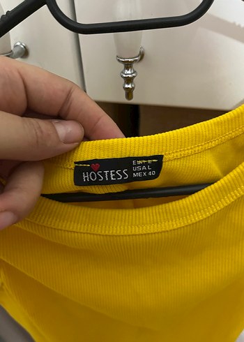 Sarı kalın askılı crop - Görsel 2