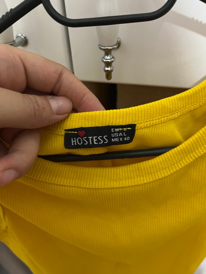 Sarı kalın askılı crop - Görsel 2