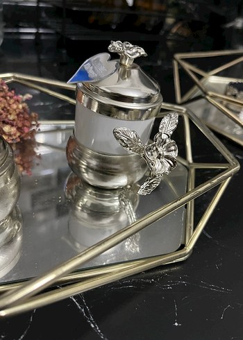 Gri camlı damat kahvesi ve yüzük tepsisi seti - Görsel 4