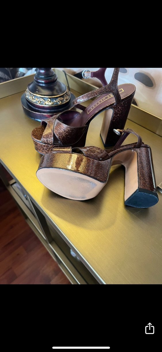 Marc jacobs Kahverengi Yılan Desenli Platform Topuklu Sandalet - Görsel 2