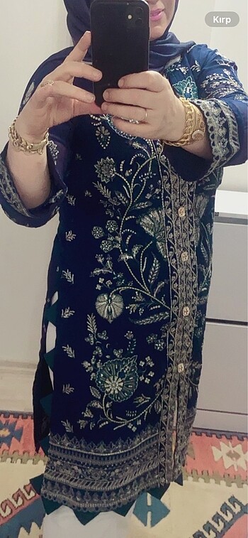 xl Beden lacivert Renk İpek şifon kaftan42beden
