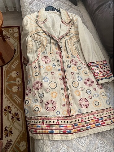 İşlemeli kaftan ceket - Görsel 10