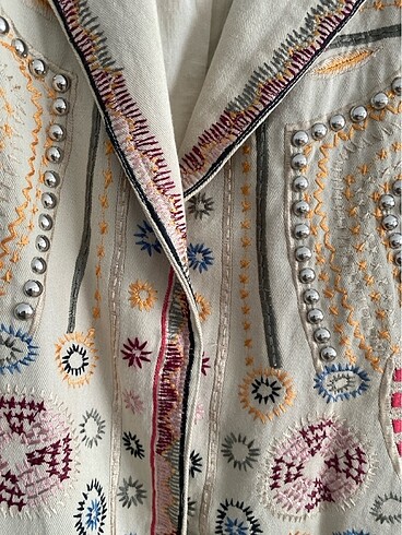 İşlemeli kaftan ceket - Görsel 14