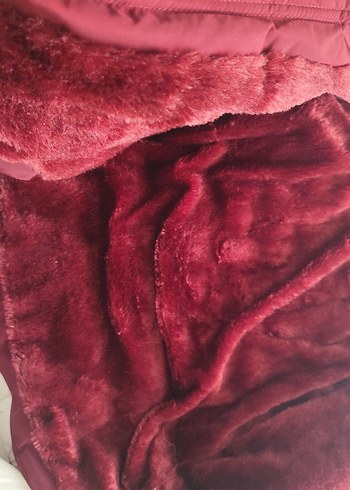 Bordo Kemerli Kadın Kışlık Mont - Görsel 7