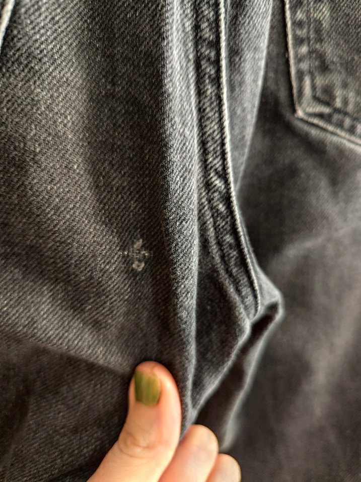 Gri Düğmeli Bol Kesim Kadın Kot Pantolon - Görsel 4