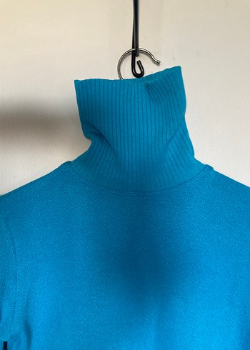 Kadın Turkuaz Boğazlı İnce Triko Kazak - Görsel 3