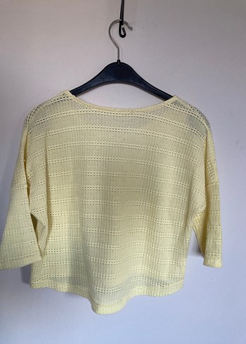 Sarı Kadın Triko Salaş Kazak - Görsel 2