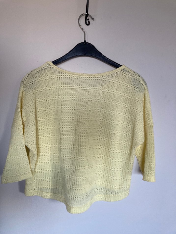 Sarı Kadın Triko Salaş Kazak - Görsel 2