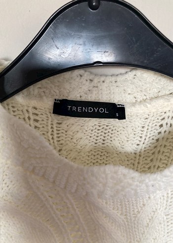 Beyaz Triko Örgü Kadın Kazak - Görsel 3