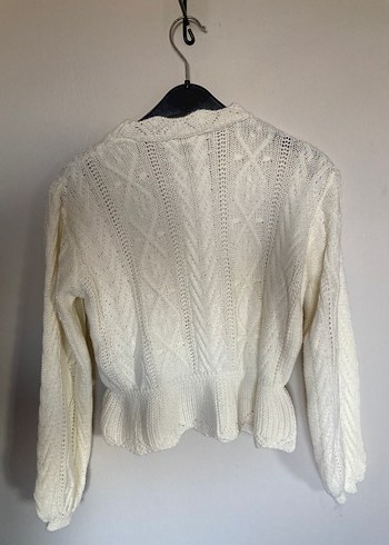 Beyaz Triko Örgü Kadın Kazak - Görsel 2