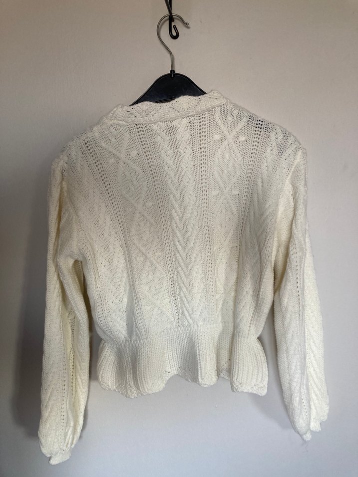 Beyaz Triko Örgü Kadın Kazak - Görsel 2