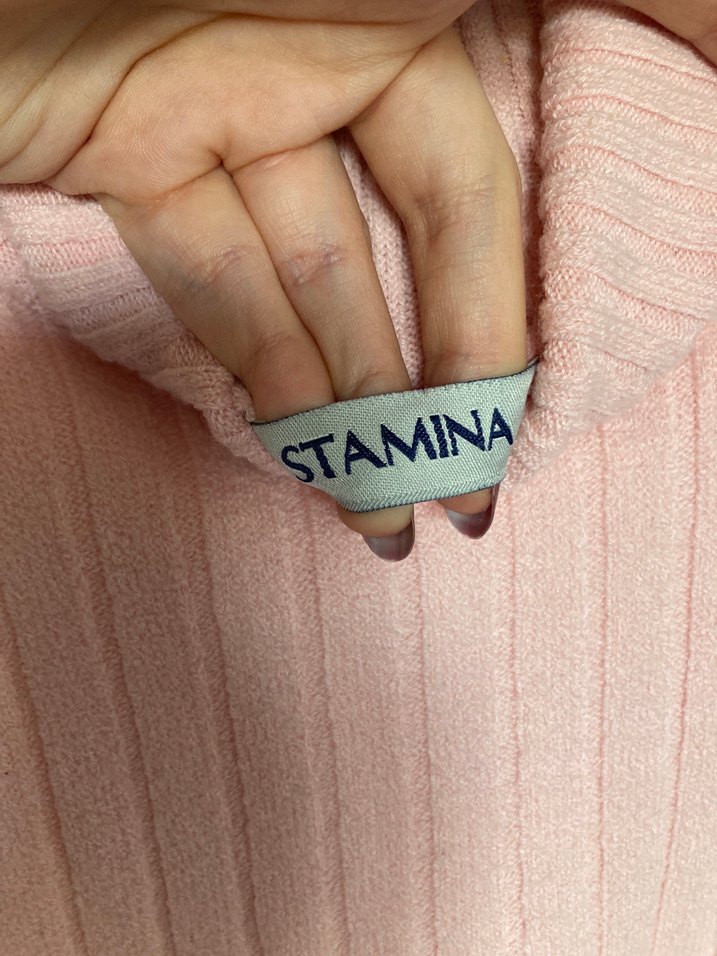 Pembe Kısa Kollu Balıkçı Yaka Triko Kazak - Görsel 4