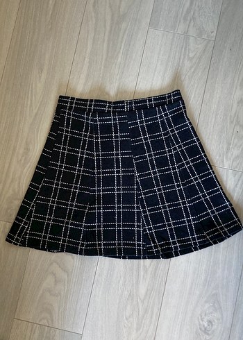 Ekose Desenli Pilili Midi Mini Etek - Görsel 2