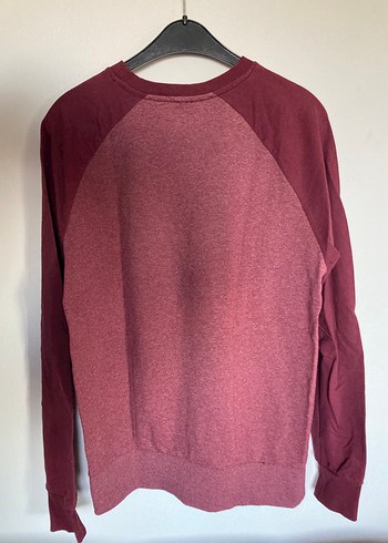 Bordo Uzun Kollu Pamuklu Sweatshirt - Görsel 2