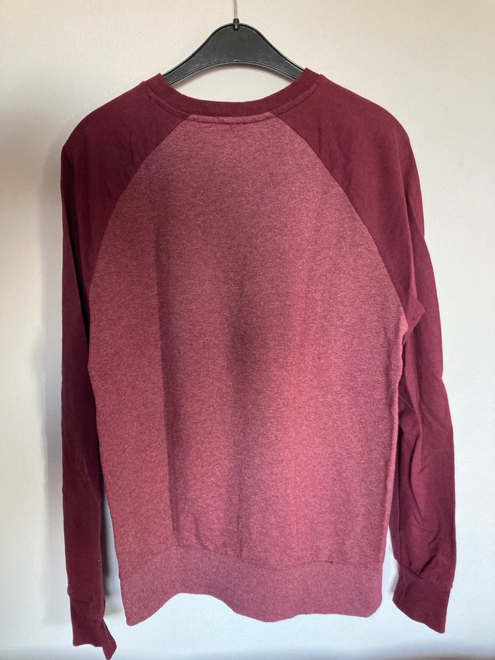 Bordo Uzun Kollu Pamuklu Sweatshirt - Görsel 2