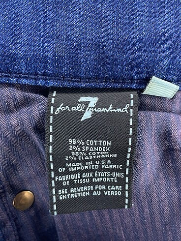 26 Beden lacivert Renk 7 For All Mankind Jean / Kot p İndirimli.