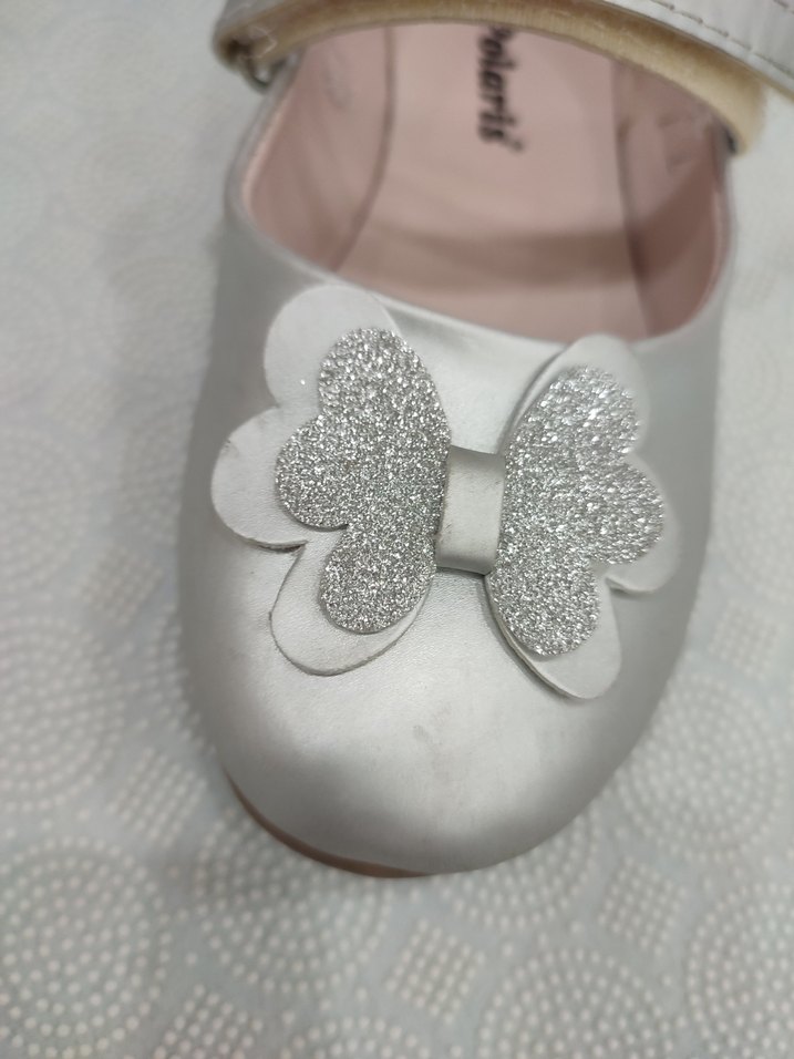 Beyaz Kız Çocuk Kelebekli Babet - Görsel 3