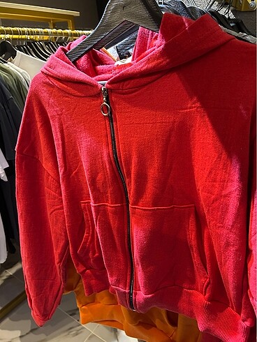universal Beden Crop fermuarlı sweat