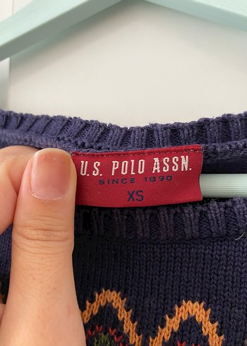 U.S Polo Assn. Renkli Desenli Bohem Kadın Triko Elbise