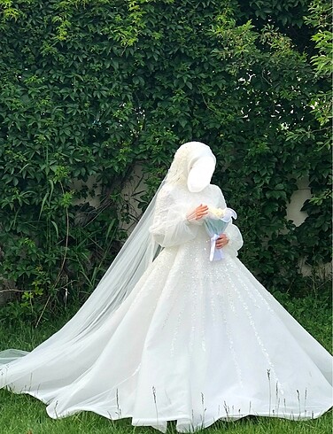 Özel dikim tasarım tesettür gelinlik - Görsel 3