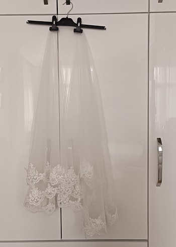 Dantel Detaylı Beyaz Vintage Gelin Duvağı - Görsel 2