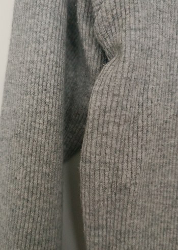 Gri Uzun Kollu Düğmeli Kadın Kazak - Görsel 7