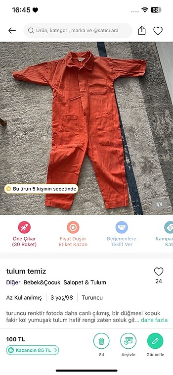 turuncu tulum