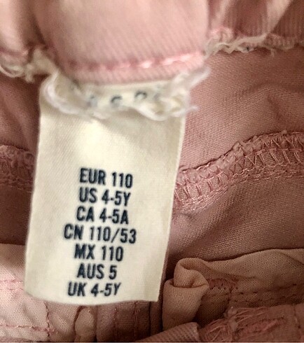 4 Yaş Beden H&M 4 yaş şort