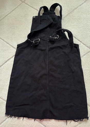 Siyah Kemerli Kadın Kısa Salopet - Görsel 2