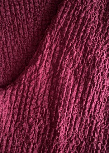 Bordo Bohem Salaş Keten Pantolon - Görsel 3