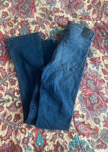 kadın ispanyol paça jean - Görsel 2