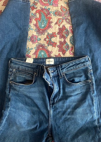 kadın ispanyol paça jean - Görsel 3