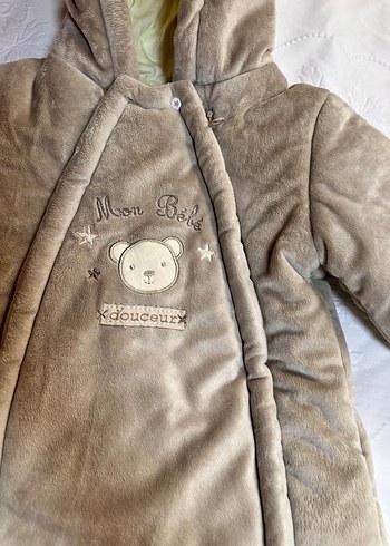 Kapüşonlu Gri Bebek Tulumu - Görsel 2